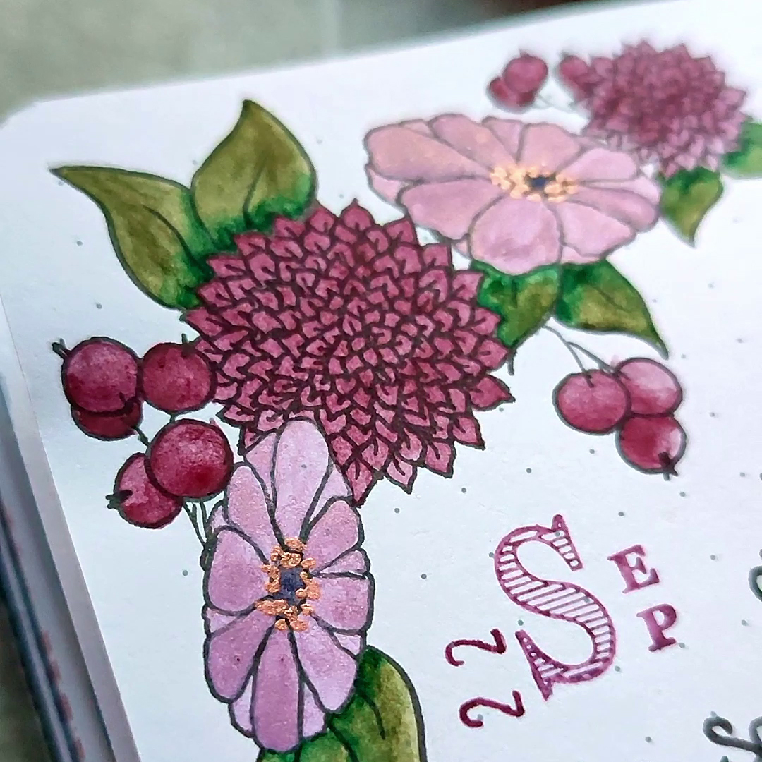 A floral journal page