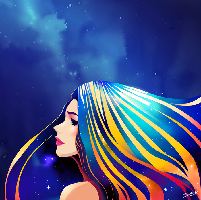 A rainbow in the nightsky