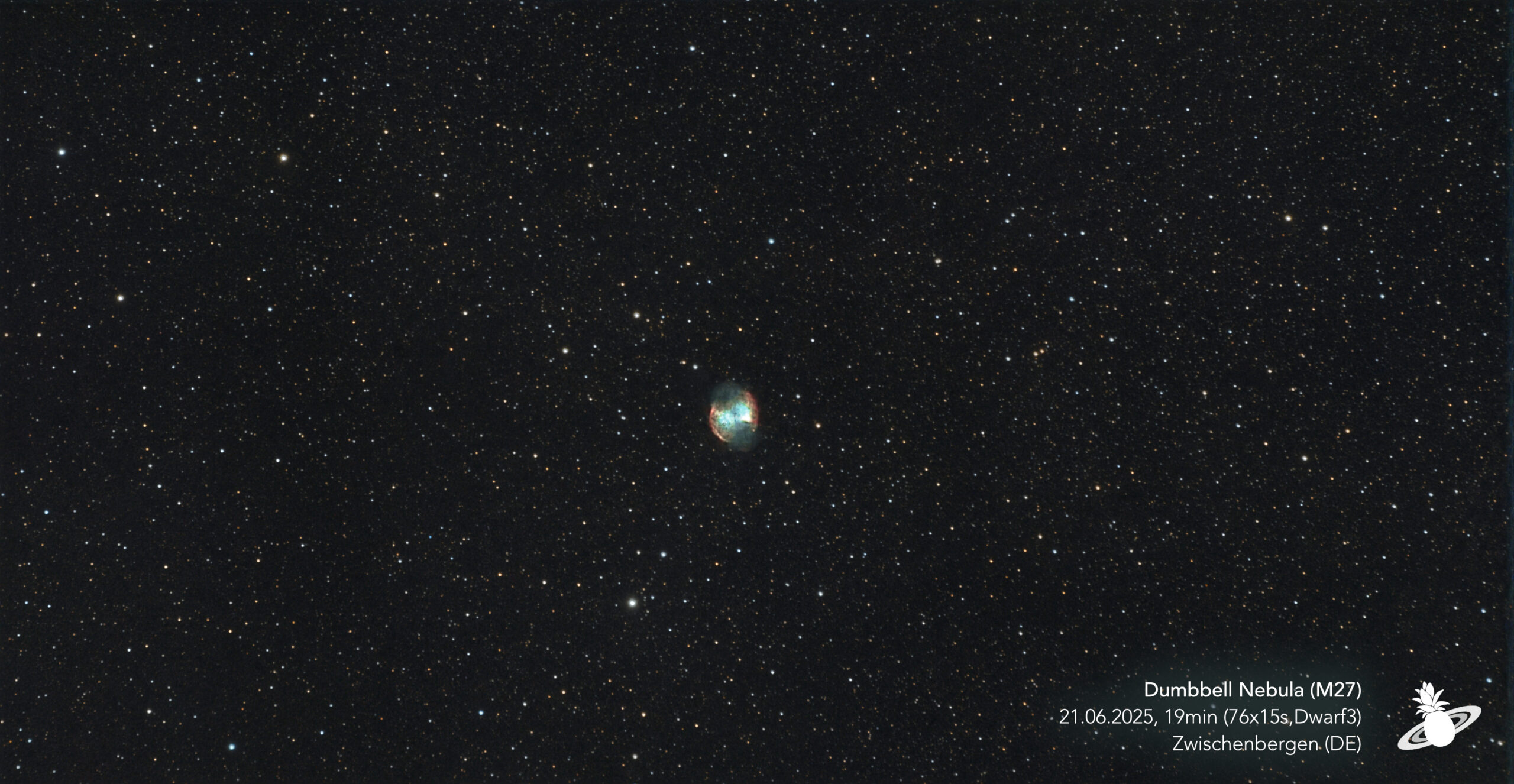 M27 Dumbbell Nebula photographed with a DWARF 3 smart telescope