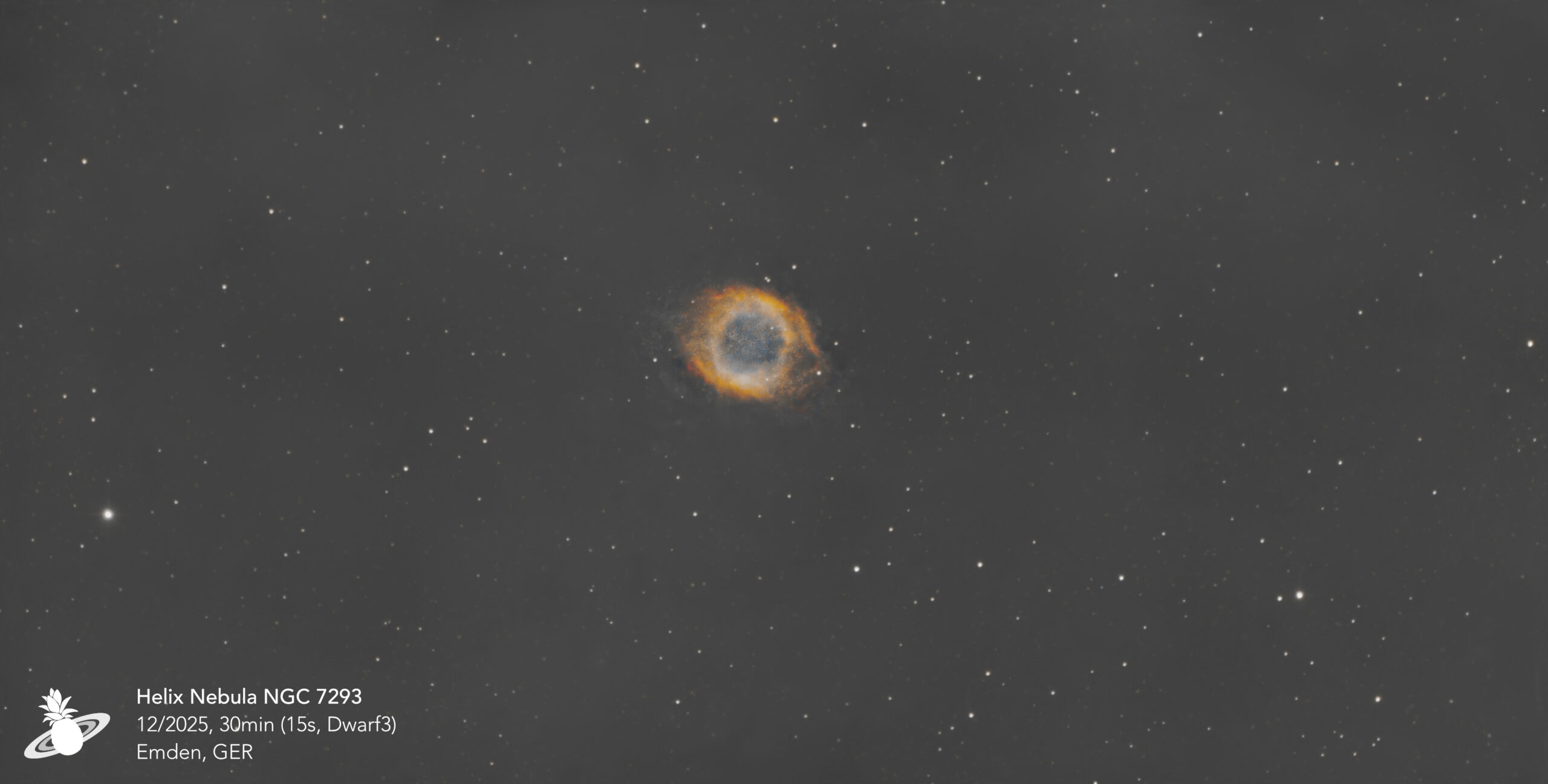 NGC7293 Helix Nebula photographed with a DWARF 3 smart telescope